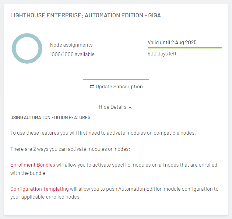 Image of Lighthouse UI showing how to subscribe -3